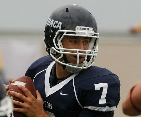 Hobart didn't schedule any Empire 8 contenders the past two seasons, but the NCAA committee has sent them an Empire 8 team in the playoffs for the second year in a row. This year it's Tom Dempsey and the Ithaca Bombers. (Ithaca athletics photo)