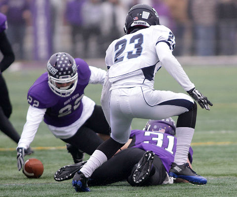 Will Hiteshue had a big impact on the Wesley offense, with two takeaways on Saturday. (Photo by Dan Poel, d3photography.com)